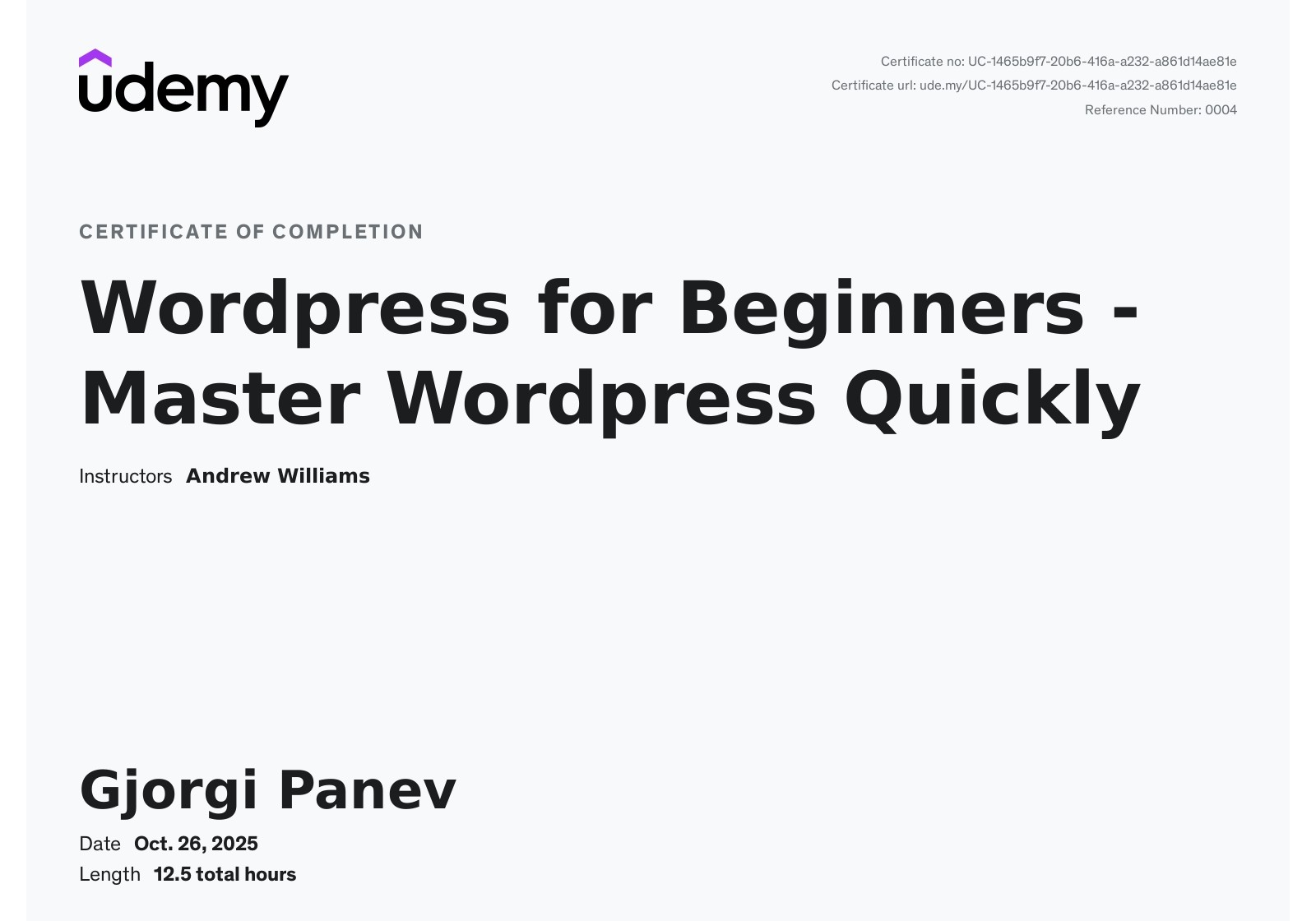 WordPress_1 Certificate